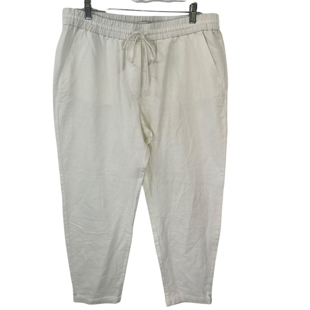 J.CREW Sheer Linen Blend White Pant SZ 12